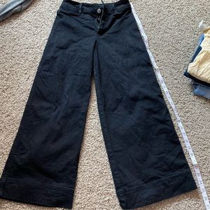 Black flare jeans. Super trendy and super comfortable!
